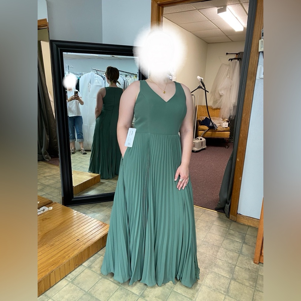 Azazie Bridesmaid Dress - Eucalyptus, Size 14